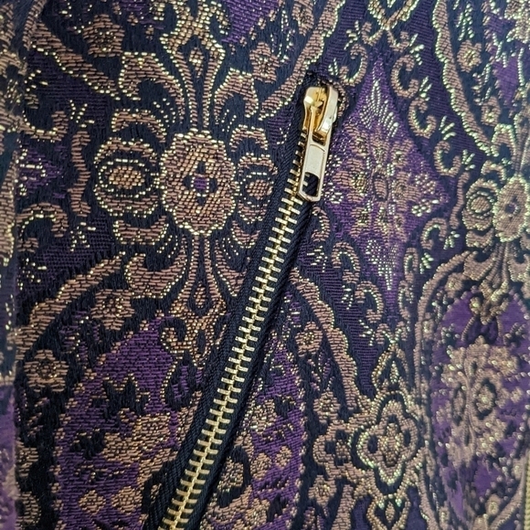 BB Dakota Joss Vintage Brocade Bomber Jacket small medium @E - Picture 4 of 11
